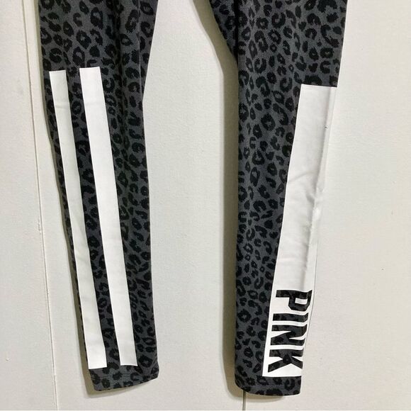 VICTORIAS SECRET PINK Stretch Grey Cheetah Animal Print Yoga Leggings Medium - Picture 14 of 14